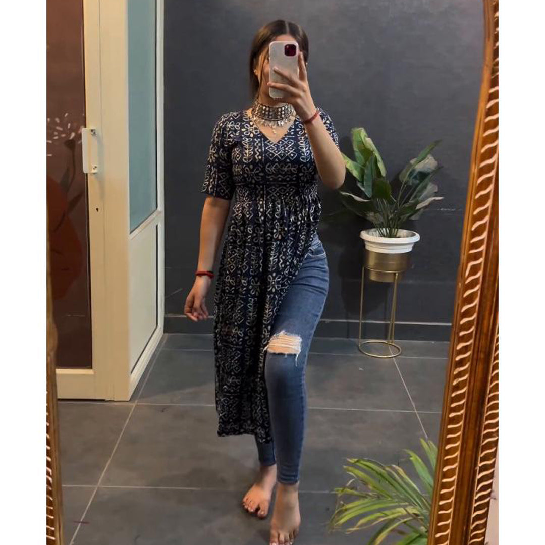 Blue Shimmer Nyra Cut Kurti