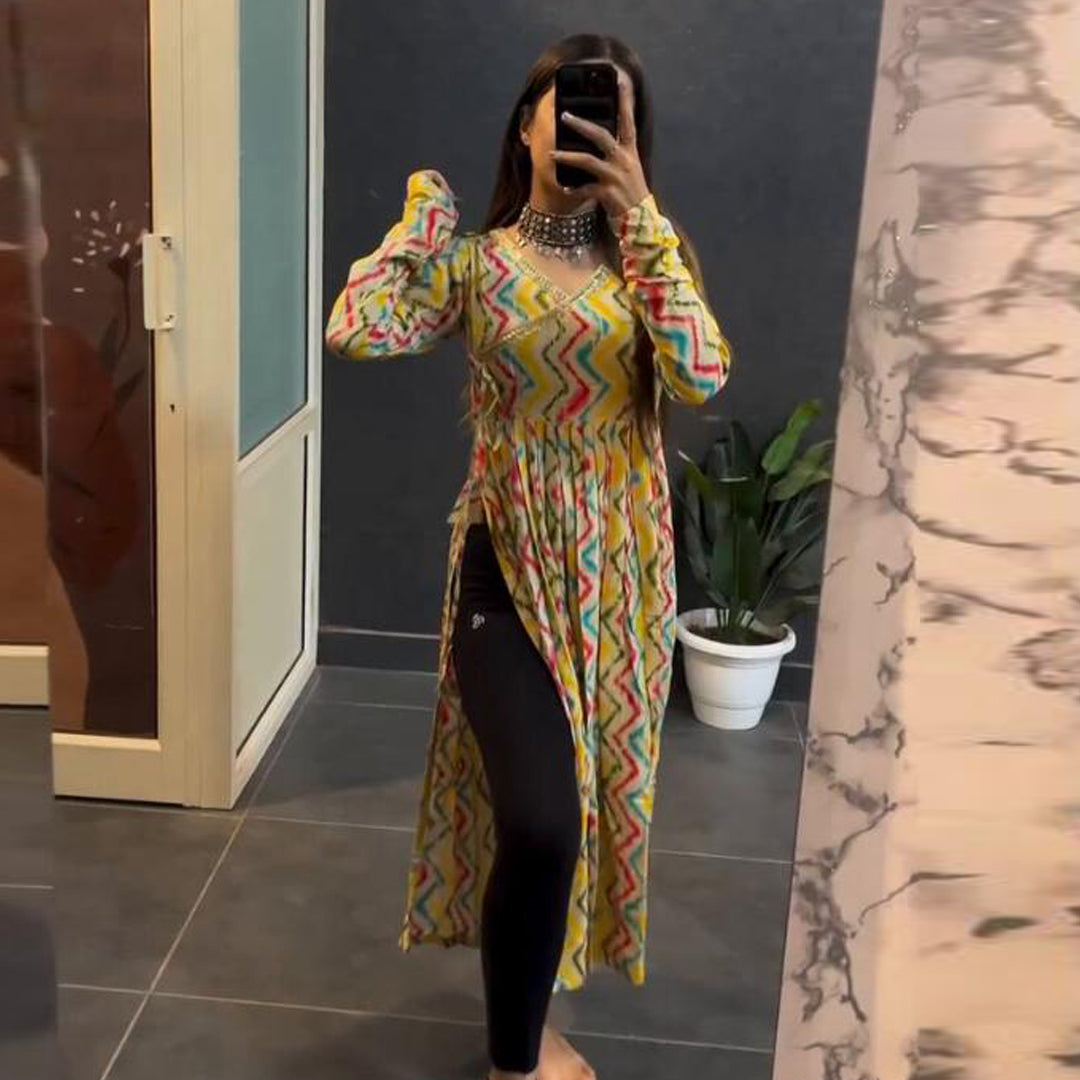 Zigzag Designer Nyra Cut Kurti