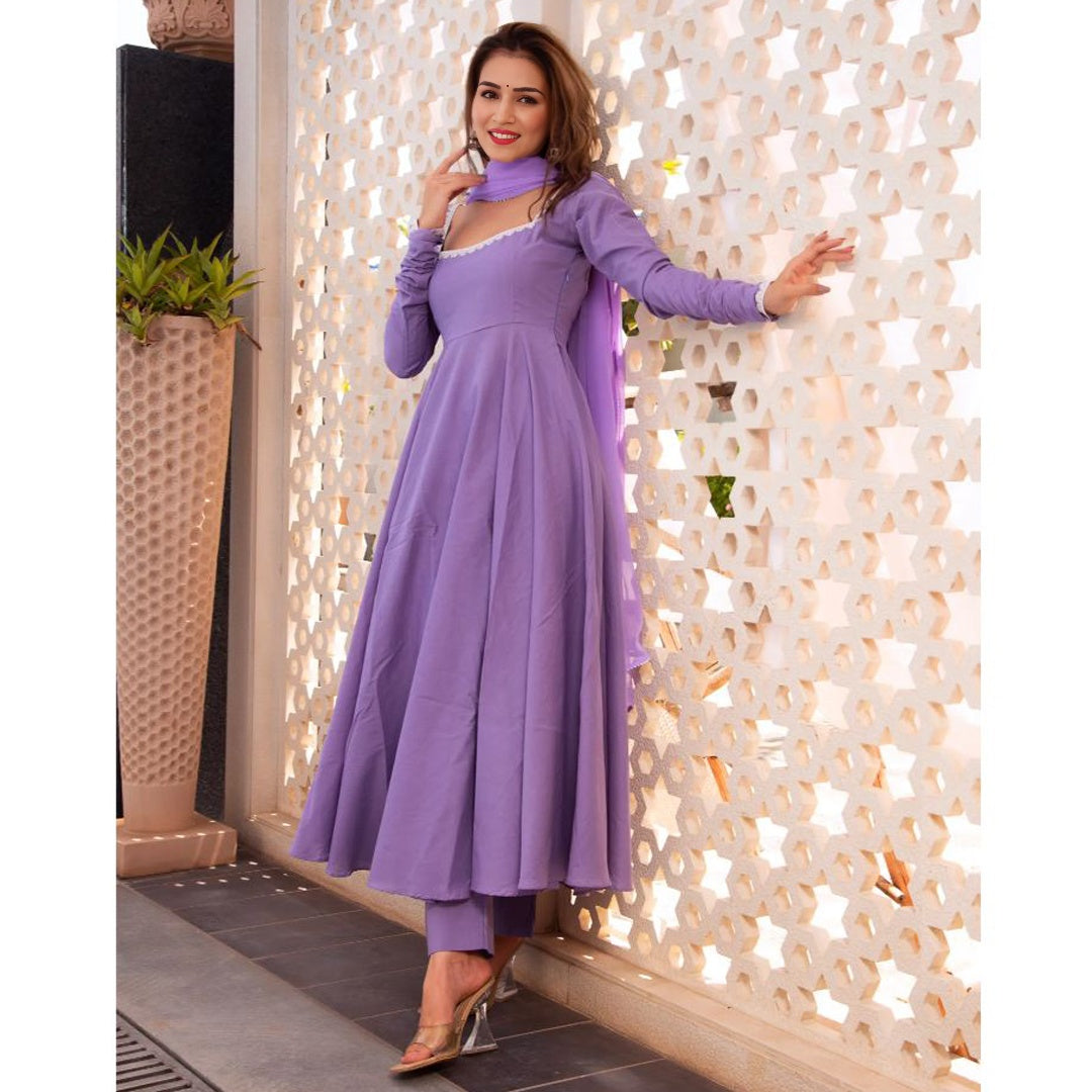 Iris Purple Palin Georgette Designer Kurtis