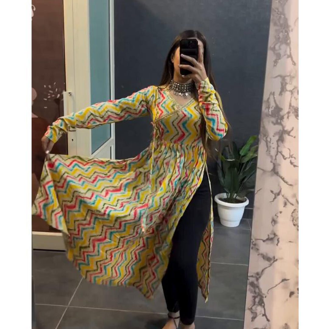 Zigzag Designer Nyra Cut Kurti