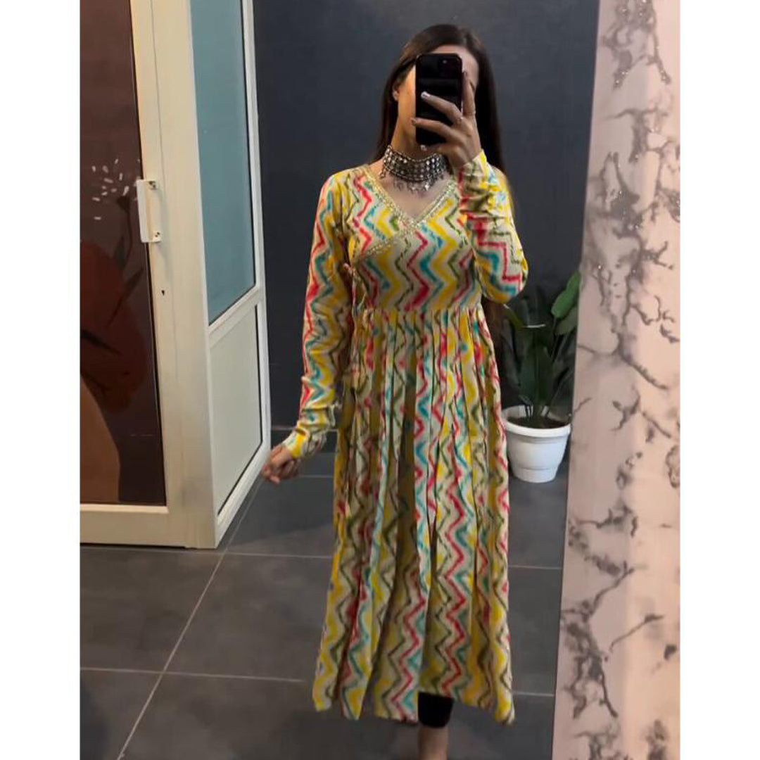 Zigzag Designer Nyra Cut Kurti