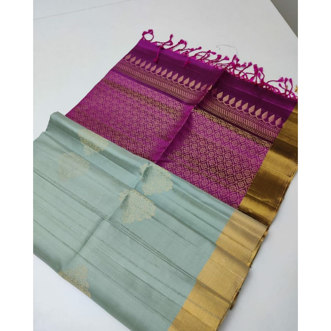 Ocean Blue Designer Silk Saree
