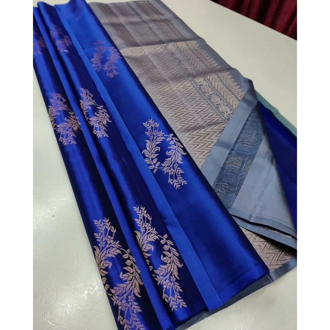 Royal Blue Designer Soft Silk Saree