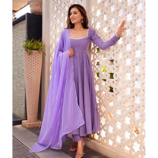 Iris Purple Palin Georgette Designer Kurtis