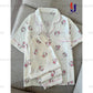 Cartoon Printed Kitty Motifs Shirt Pyjama Set