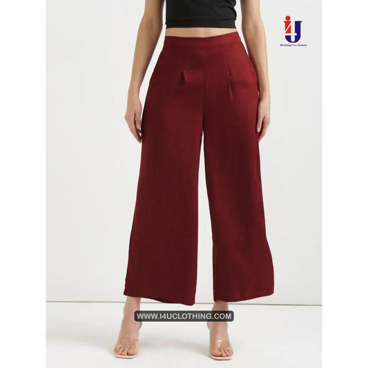 Maroon Daily Wear Viscose Palazzo Pant